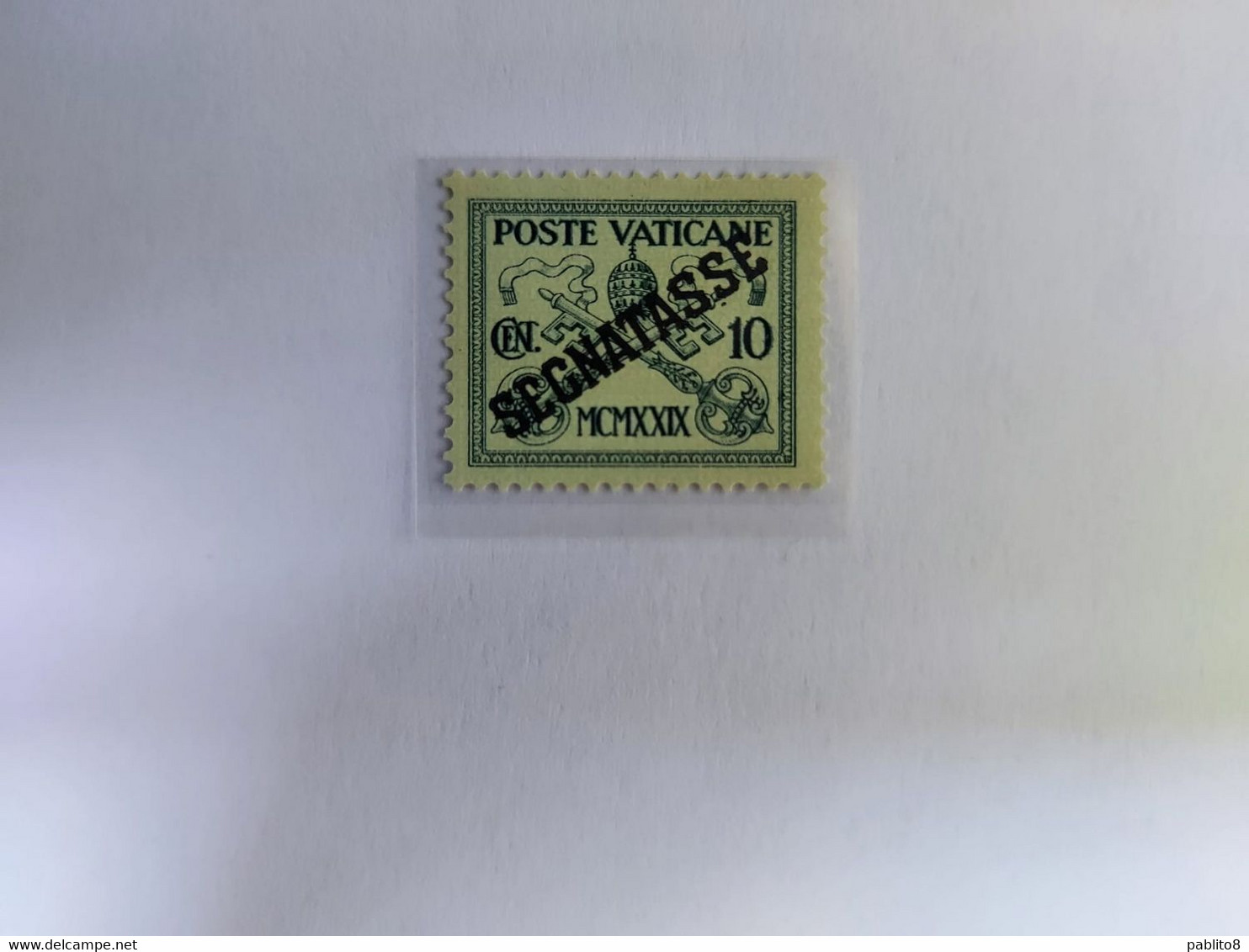 CITTÀ DEL VATICANO VATIKAN VATICAN CITY 1931 RARO SEGNATASSE TAXES DUE TASSE SAGGIO ESSAY CENT. 10c MNH CERTIFICATO - Portomarken