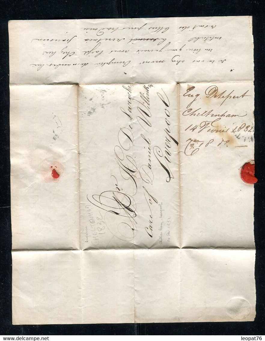 Grande Bretagne - Lettre Cachetée Avec Texte De Cheltenham Pour Liverpool En 1832 - N 304 - ...-1840 Vorläufer