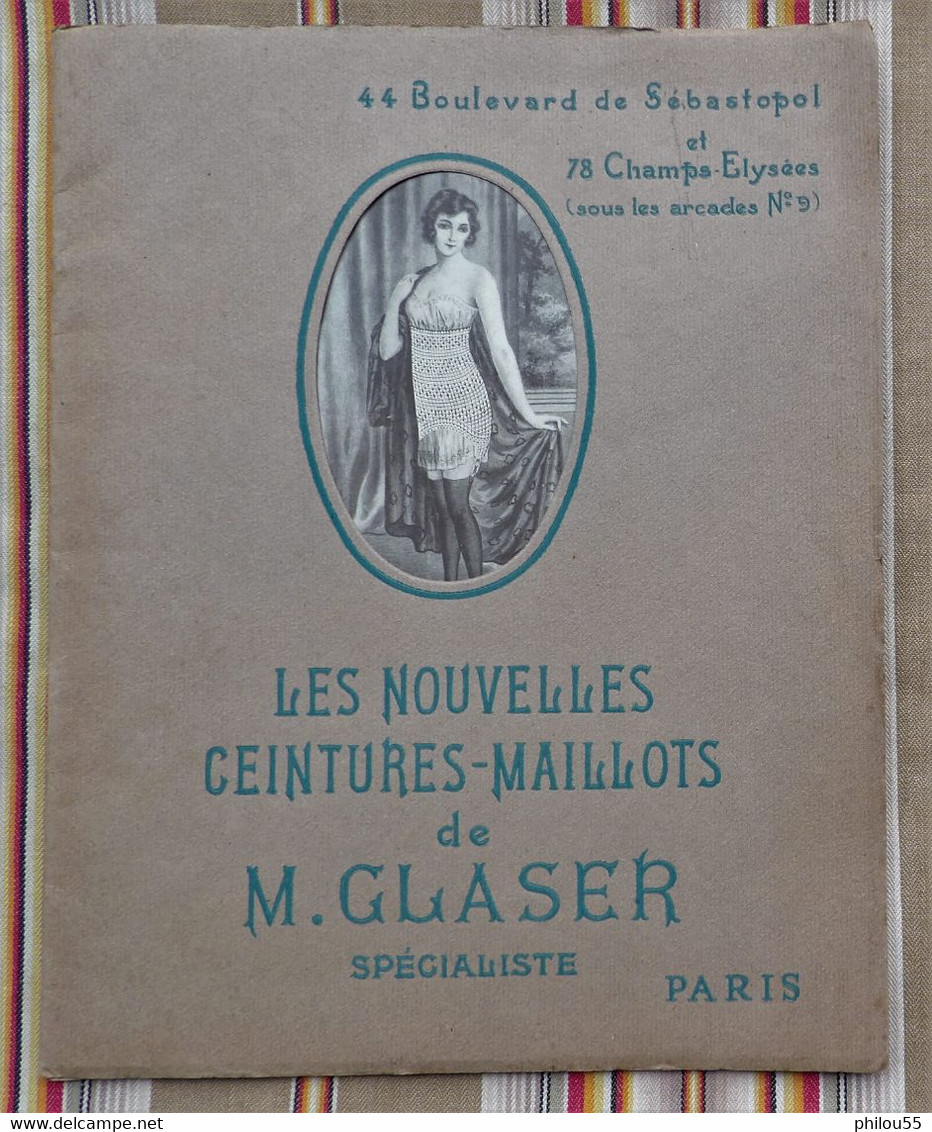 Catalogue 75 PARIS 3e Et 8e 1928 Ceintures Maillots M. GLASER Corsets Soutiens Gorge Pessaires  Coussins - Literature