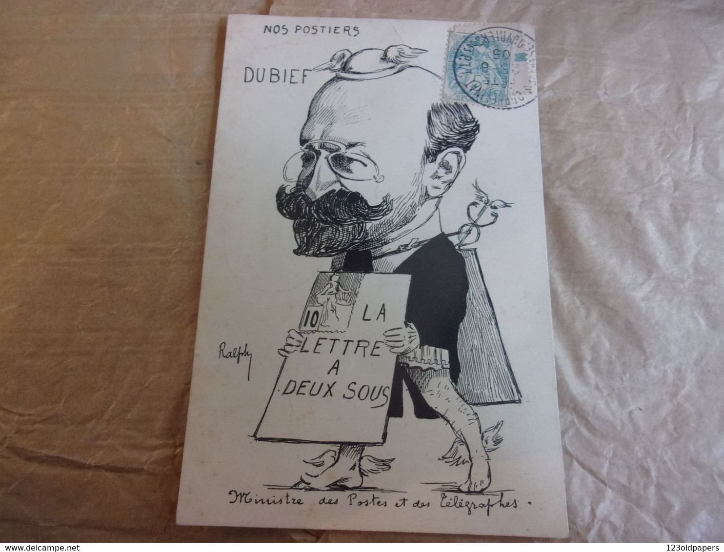 ♥️  NOS POSTIERS DUBIEF MINISTRE ILLUSTRATEUR RALPH CACHET OUVRIERS AGENTS DES PTT ORPHELINAT  1905 - Poste & Facteurs