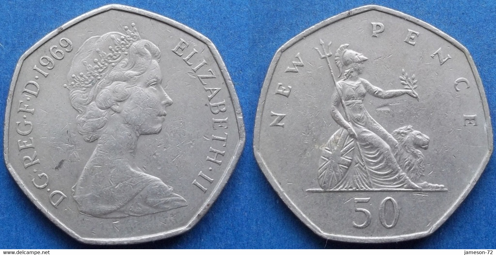 UK - 50 New Pence 1969 "Britannia" KM# 913 Elizabeth II Decimal Coinage (1971-2022) - Edelweiss Coins - 50 Pence