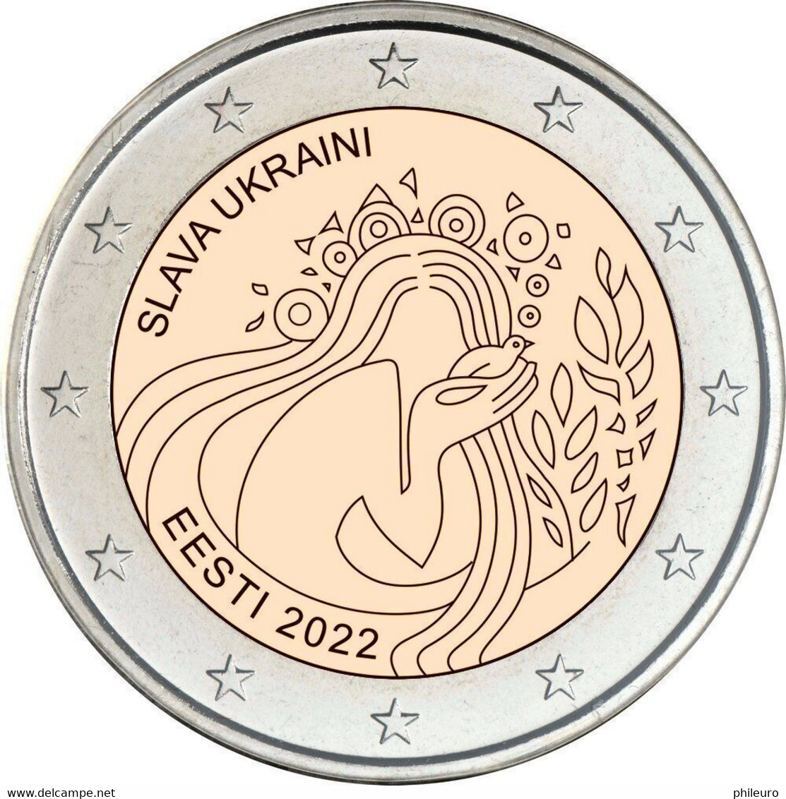 Estonie 2022 : 2€ Commémorative 'Ukraine Et Liberté' (BU En Coincard) - DISPONIBLE - Estonie