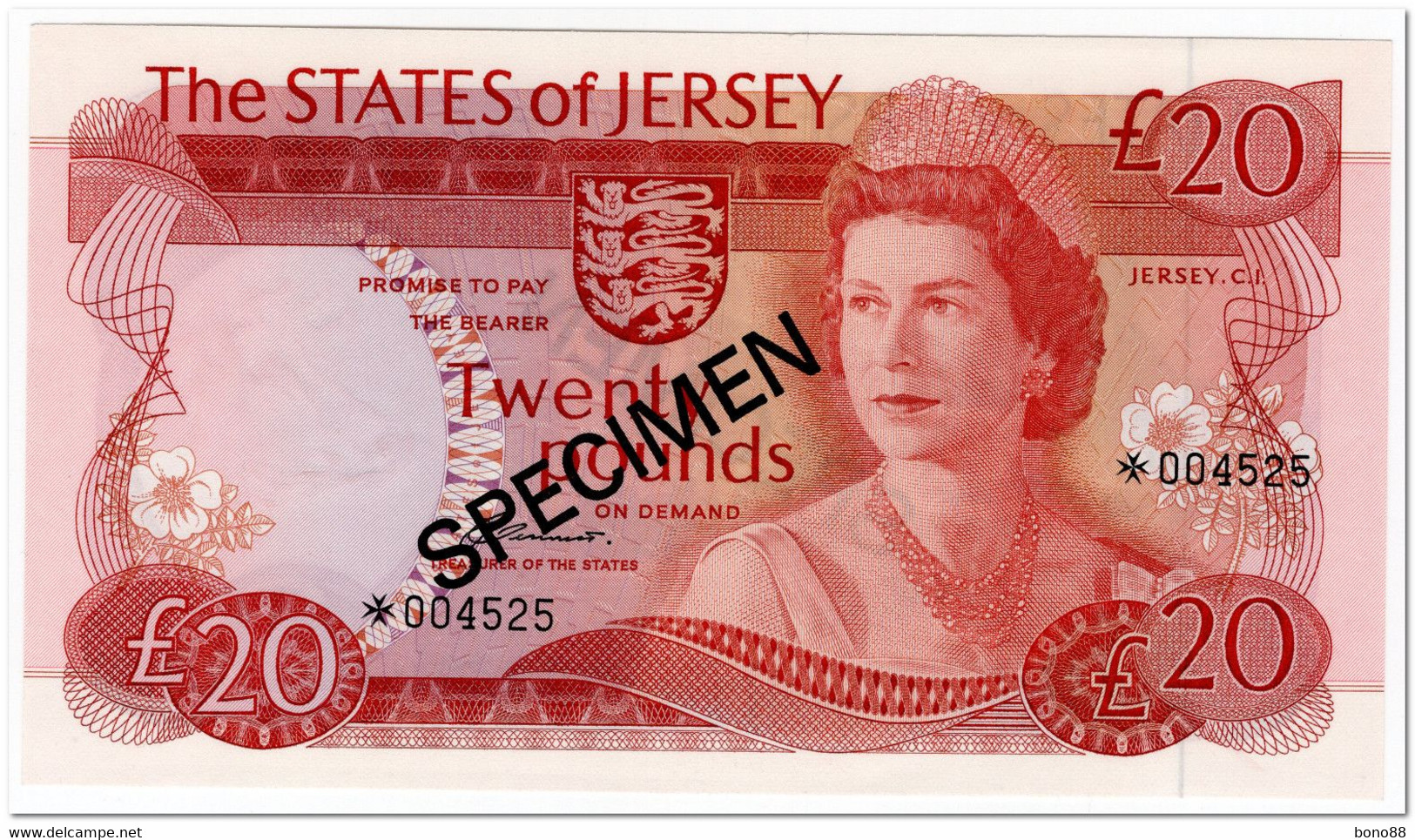 JERSEY,20 POUNDS,1976-88,P.14,SPECIMEN,UNC - Jersey