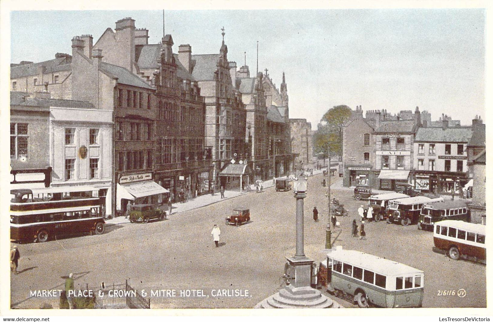 CPA Royaume Unis - Ecosse - Market Place & Crown & Mitre Hotel - Carlisle - Valentine & Sons Ltd. - Carbo Colour - Bus - Other & Unclassified