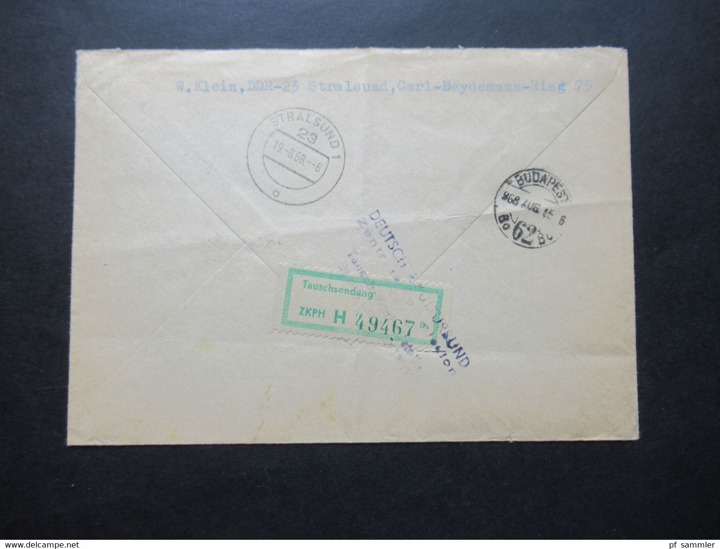 DDR 1968 Bedeutende Bauwerke Nr.1381 (3 ) MeF Einschreiben Mit Luftpost Ribnitz-Damgarten 1 Nach Mohacs Ungarn - Storia Postale