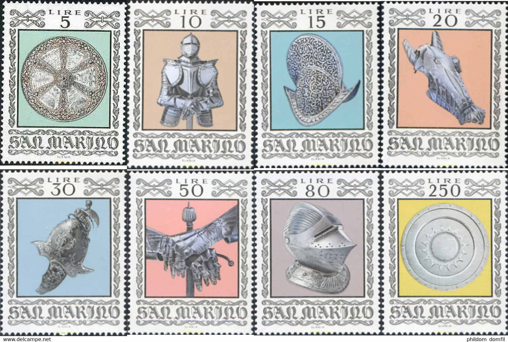 140975 MNH SAN MARINO 1974 ARMAS Y ARMADURAS ANTIGUAS - Oblitérés