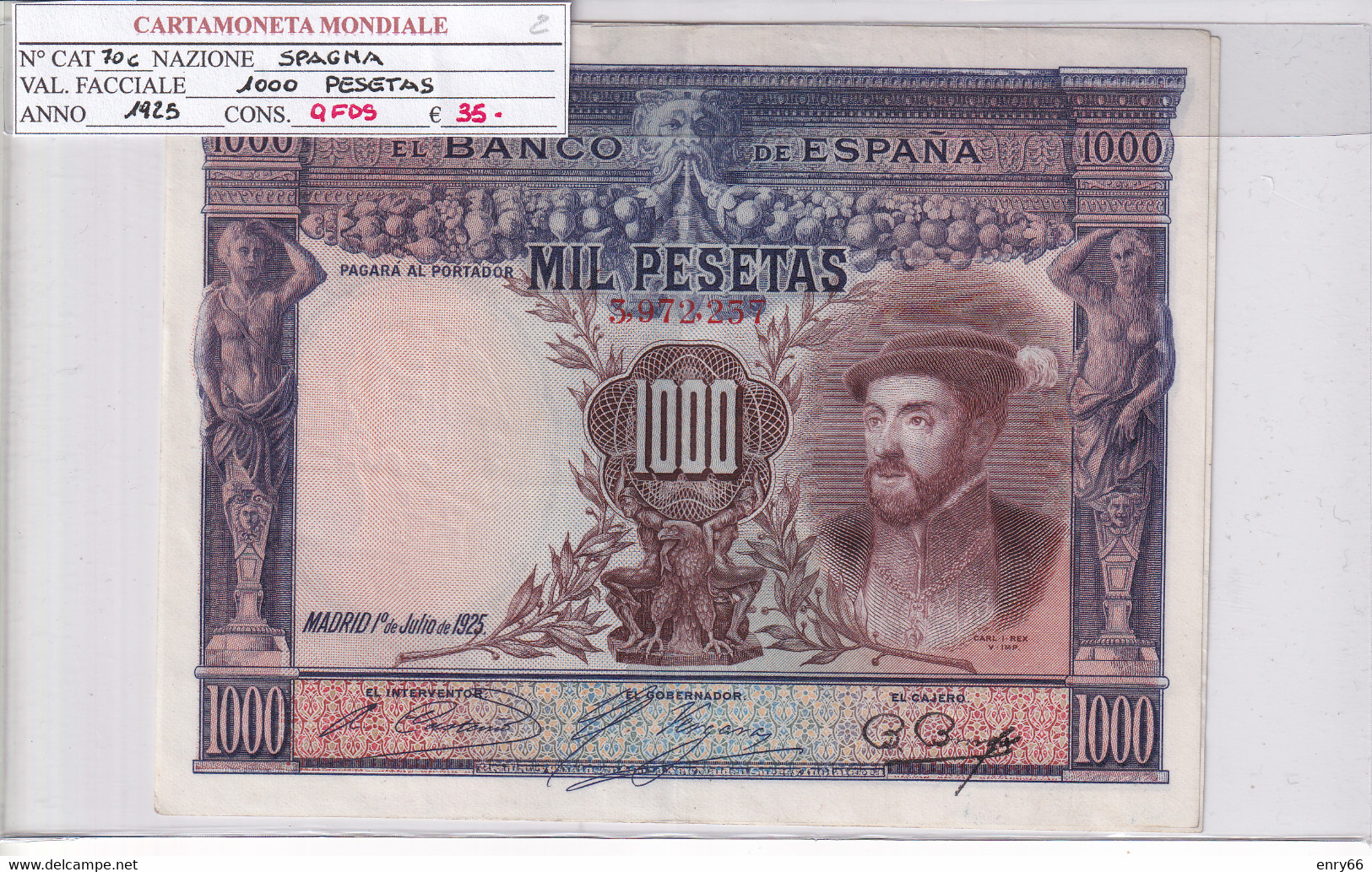 SPAGNA 1000 PESETAS 1925 P70C - 1000 Pesetas