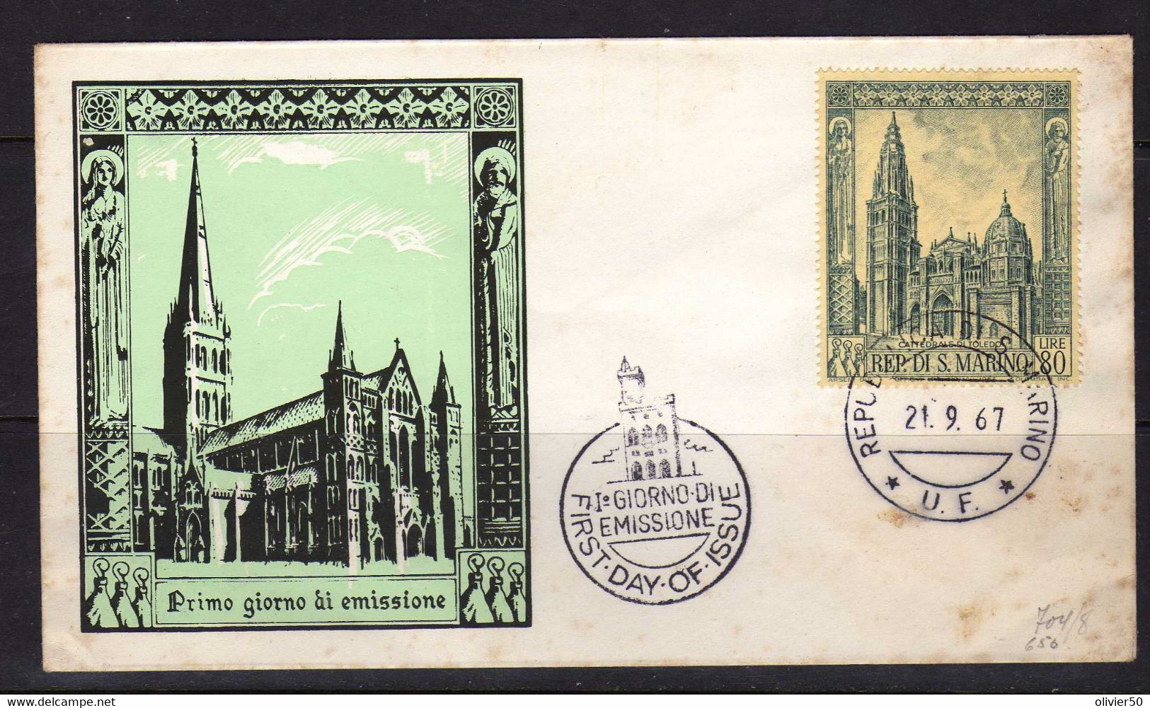 Saint-Marin - 1967-  3 FDC Cathedrales Gothiques - Obliteres - Covers & Documents