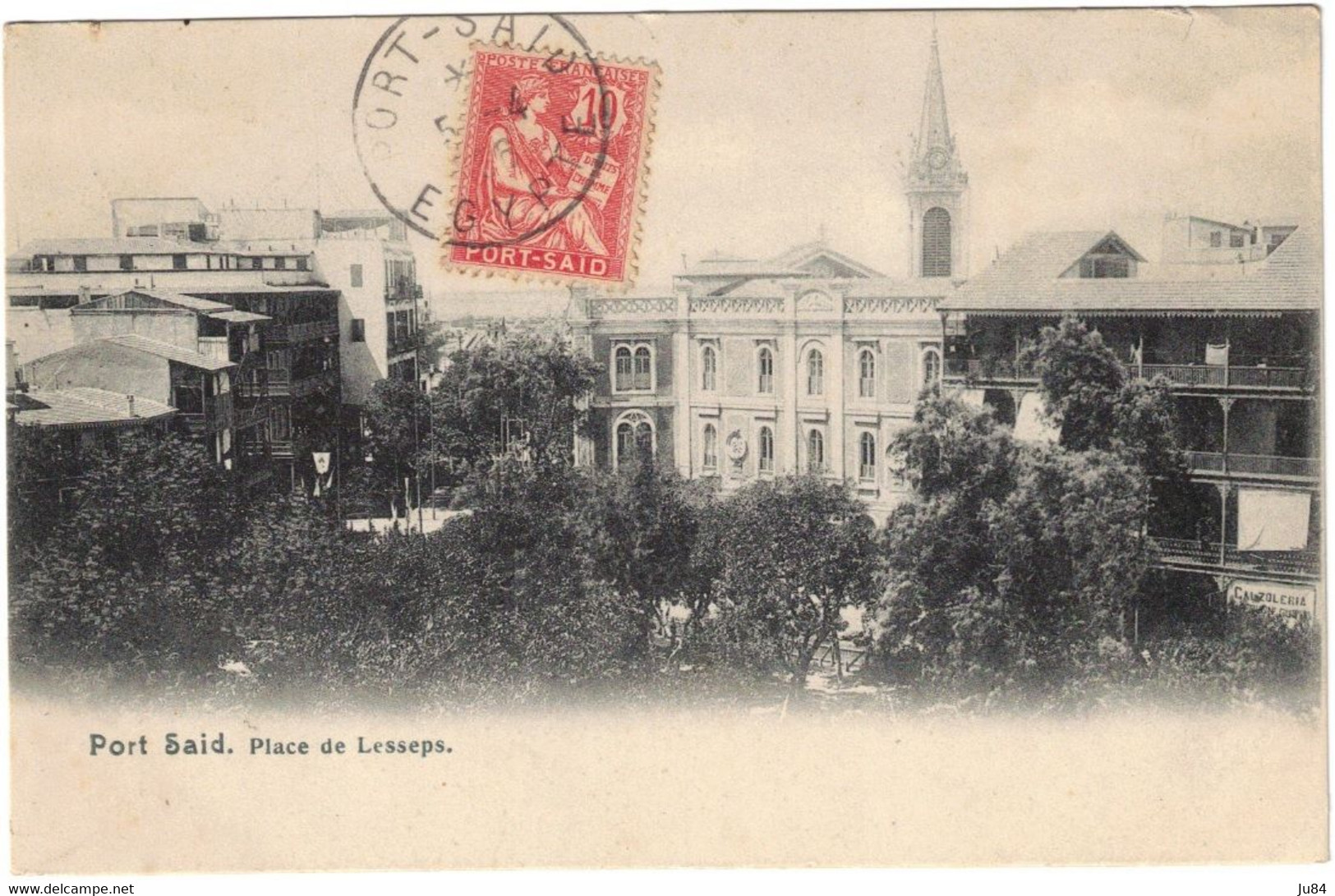 Egypte - Port-Saïd - Place De Lesseps - Bureau Français Port-Saïd - 10c Type Mouchon Port-Saïd - Carte Postale - 1906 - Cartas & Documentos