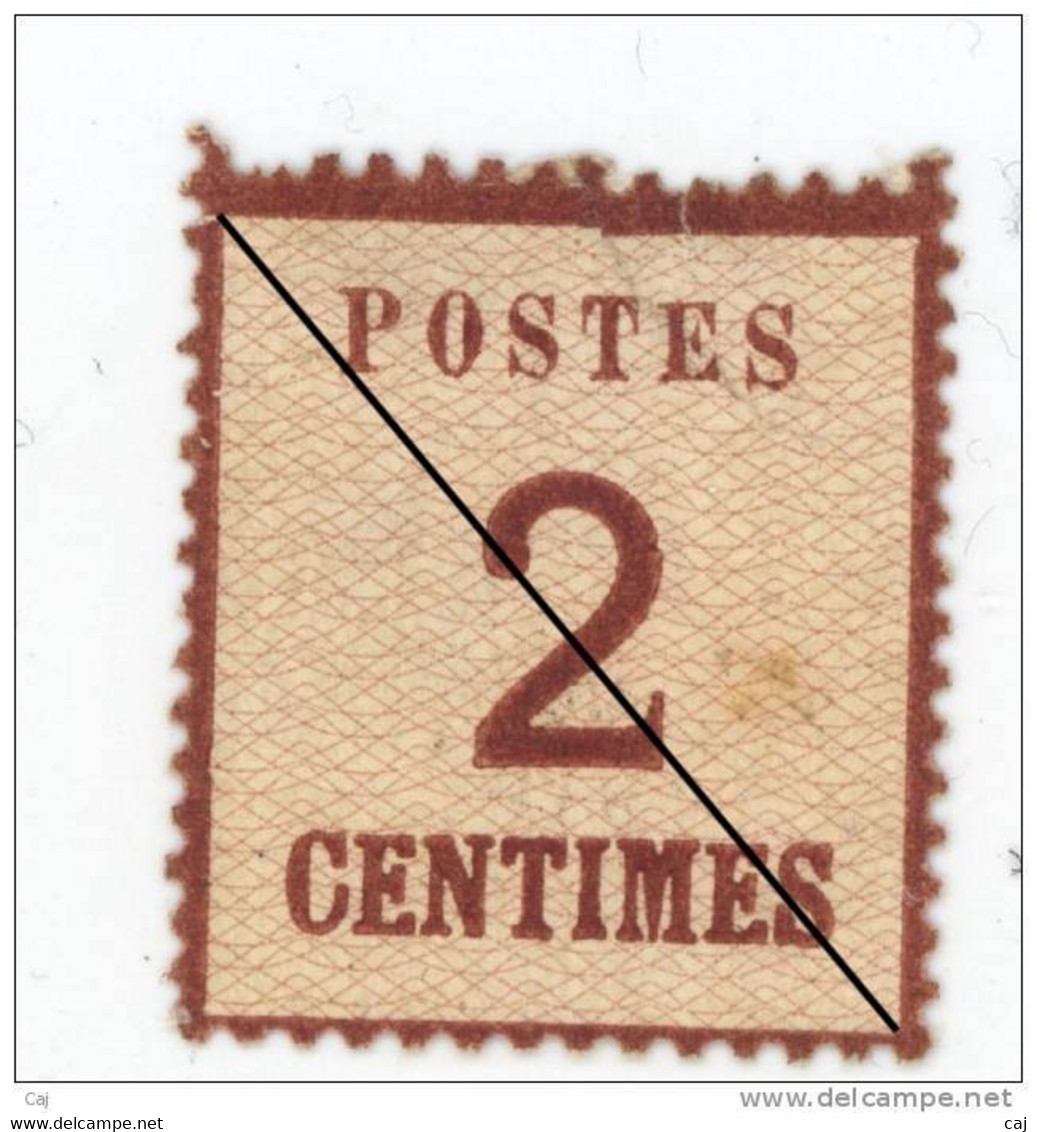 France  -  Alsace-Lorraine  :  Yv  2  *            ,           N4 - Unused Stamps