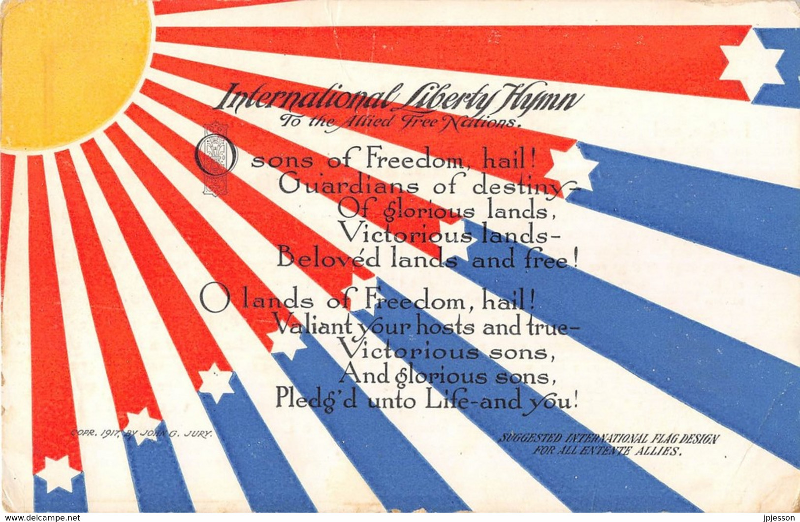 ETATS UNIS - INTERNATIONAL LIBERTY HYMN TO THE ALLIED FREE NATIONS - GUERRE 14 18 - CONFERENCE DE VERSAILLES - Autres & Non Classés