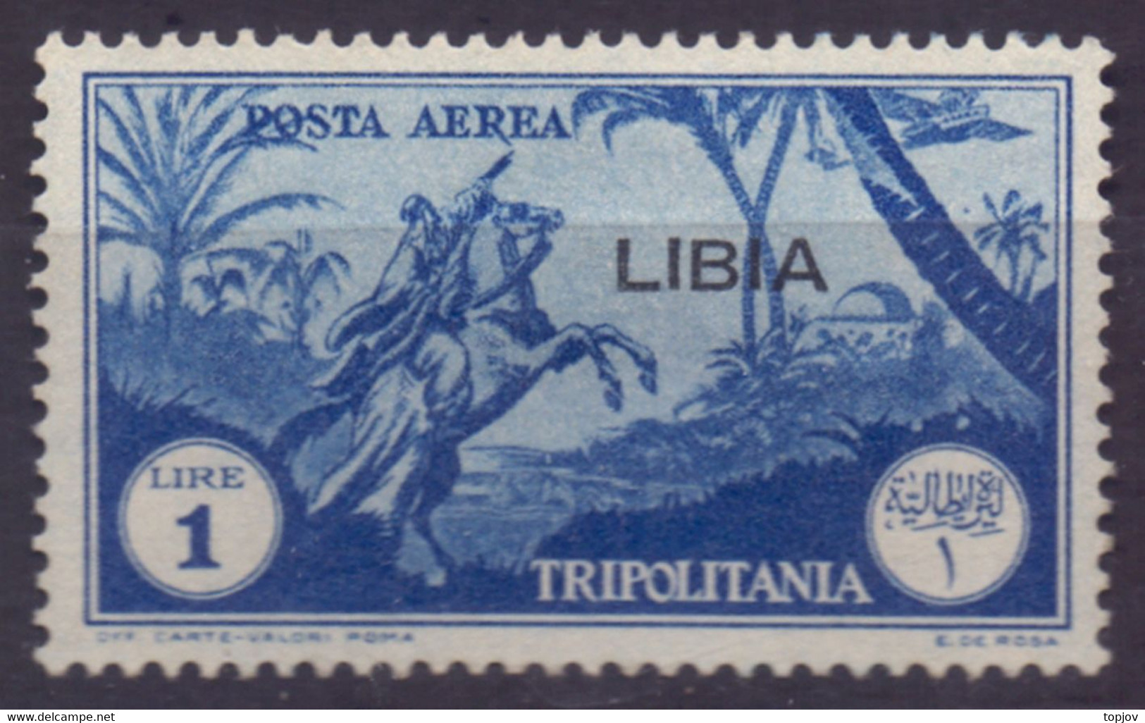 ITALIA - LIBYA - BEDUIN & HORSE- MLH - 1937 - Libyen