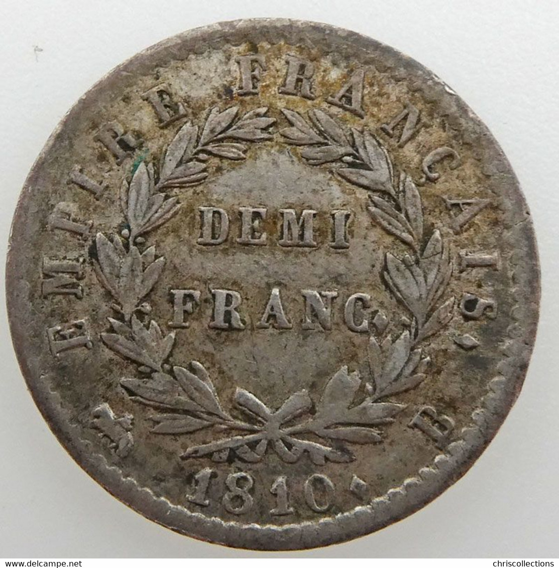 Napoléon I, Demi-Franc 1810 B, TTB, KM#691.2 - 1/2 Franc