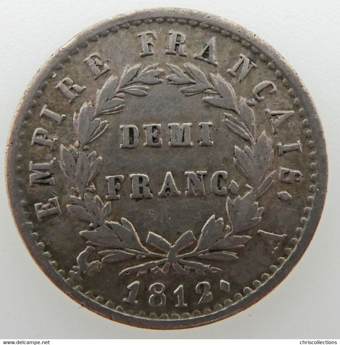 Napoléon I, Demi-Franc 1812 A, TTB/TTB, KM#691.1 - 1/2 Franc