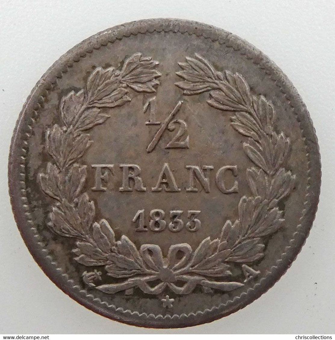 France, Louis Philippe I, 1/2 Franc 1833 A, TTB/SUP, KM#741.1 - 1/2 Franc