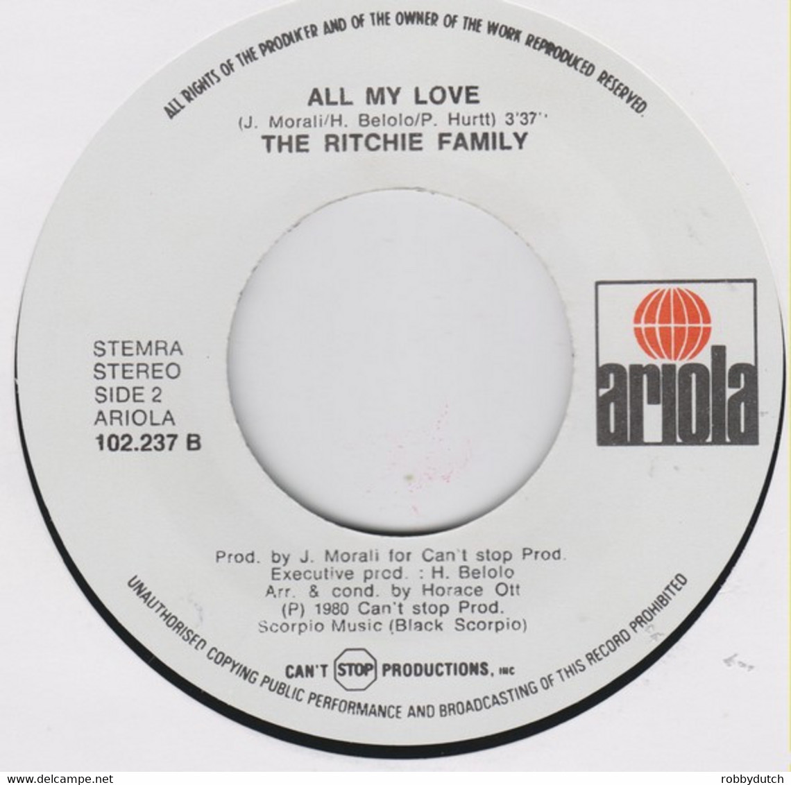 * 7" * RITCHIE FAMILY - GIVE ME A BREAK (Holland 1980) - Soul - R&B