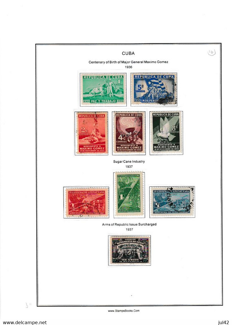 Cuba. Very nice almost complete collection 1911-1960. Scott cat.value $2750.00