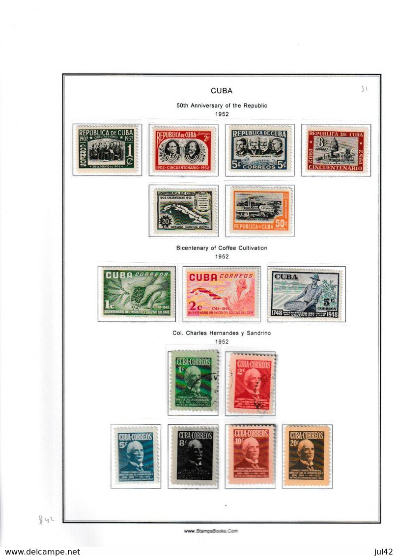 Cuba. Very nice almost complete collection 1911-1960. Scott cat.value $2750.00