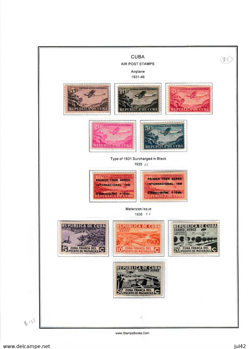 Cuba. Very nice almost complete collection 1911-1960. Scott cat.value $2750.00