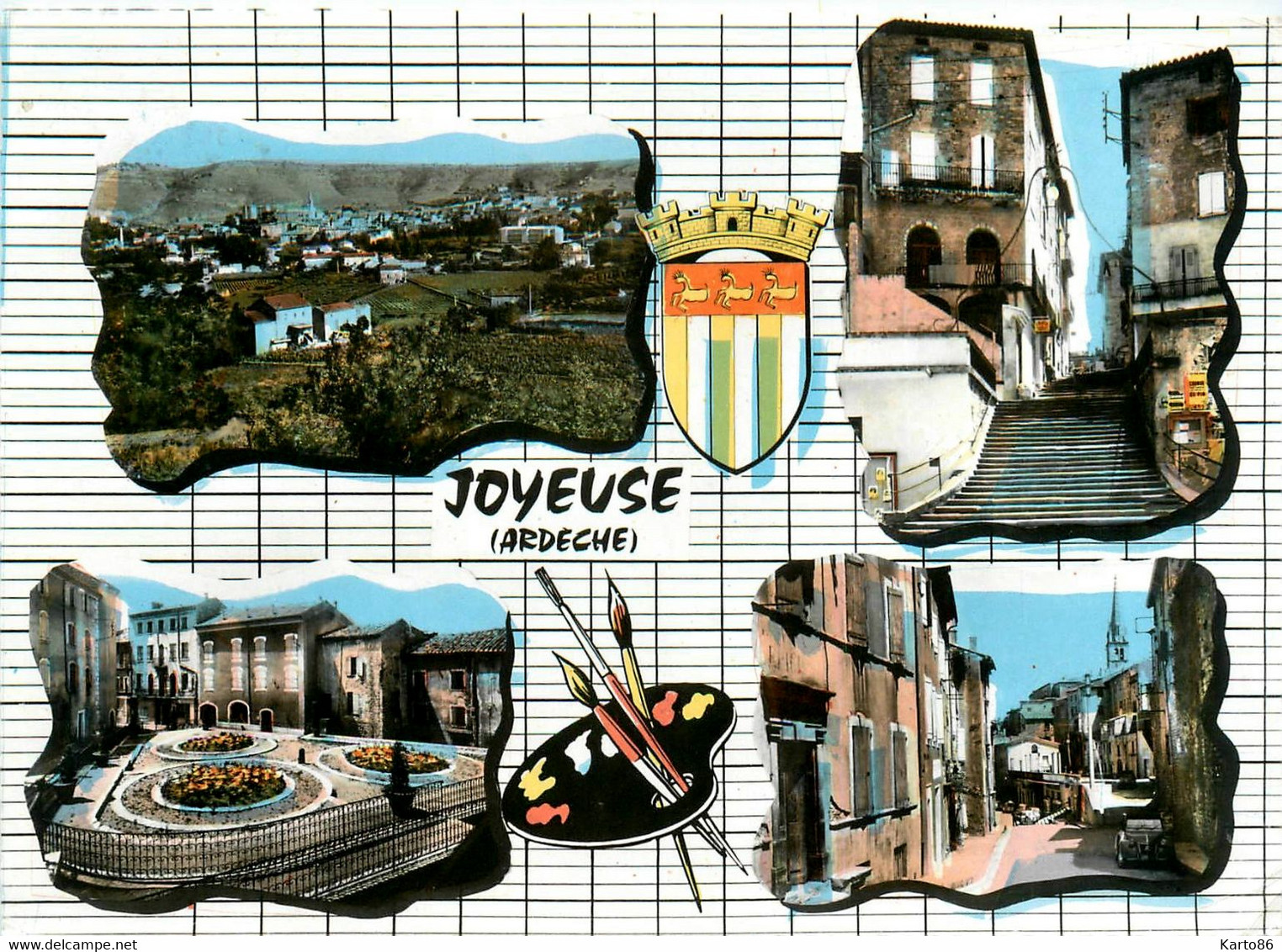 Joyeuse * Souvenir De La Commune * Cp 4 Vues - Joyeuse