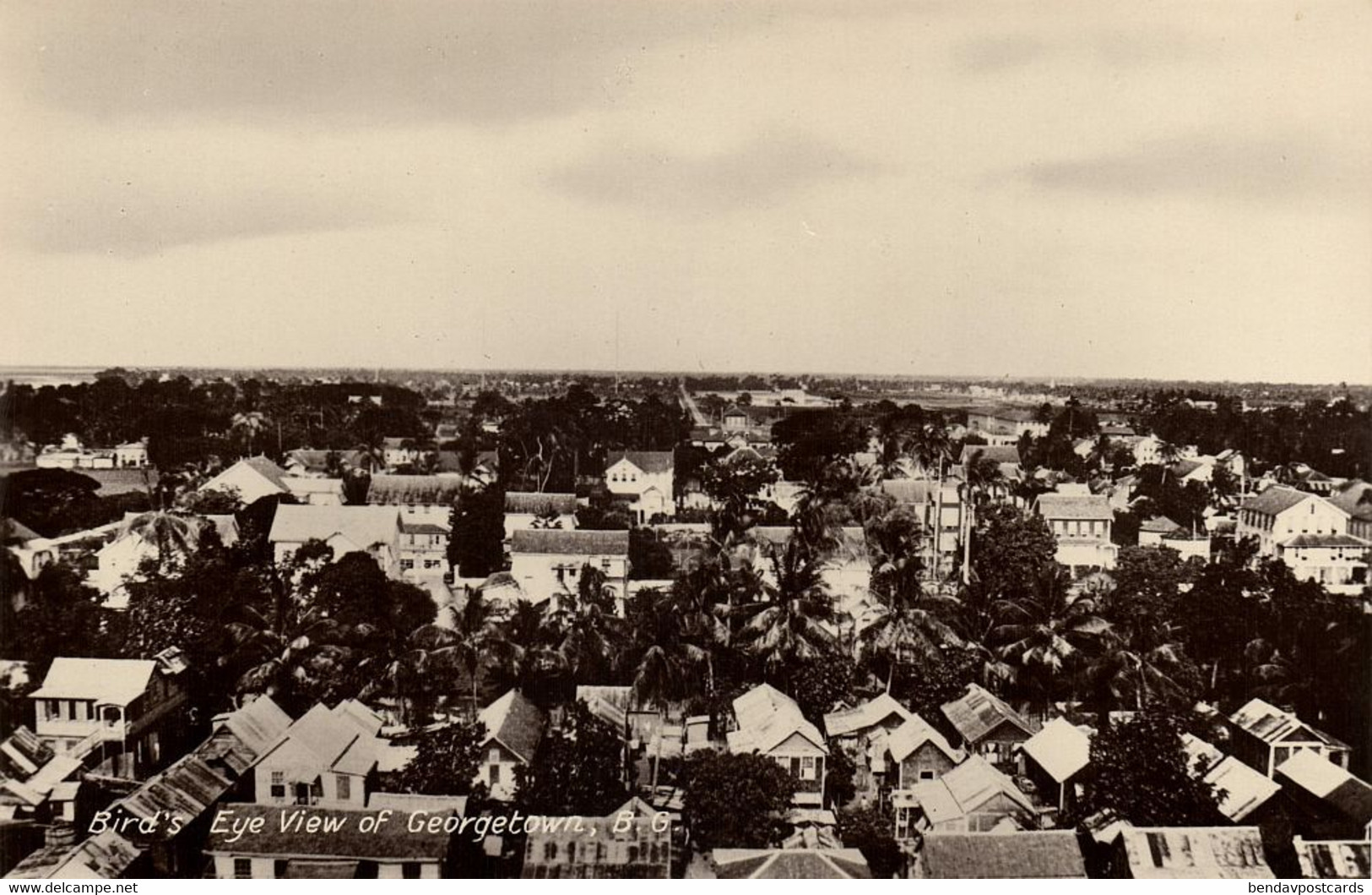 British Guiana, Guyana, Demerara, GEORGETOWN, Bird's Eye View (1910s) Postcard - Guyana (formerly British Guyana)