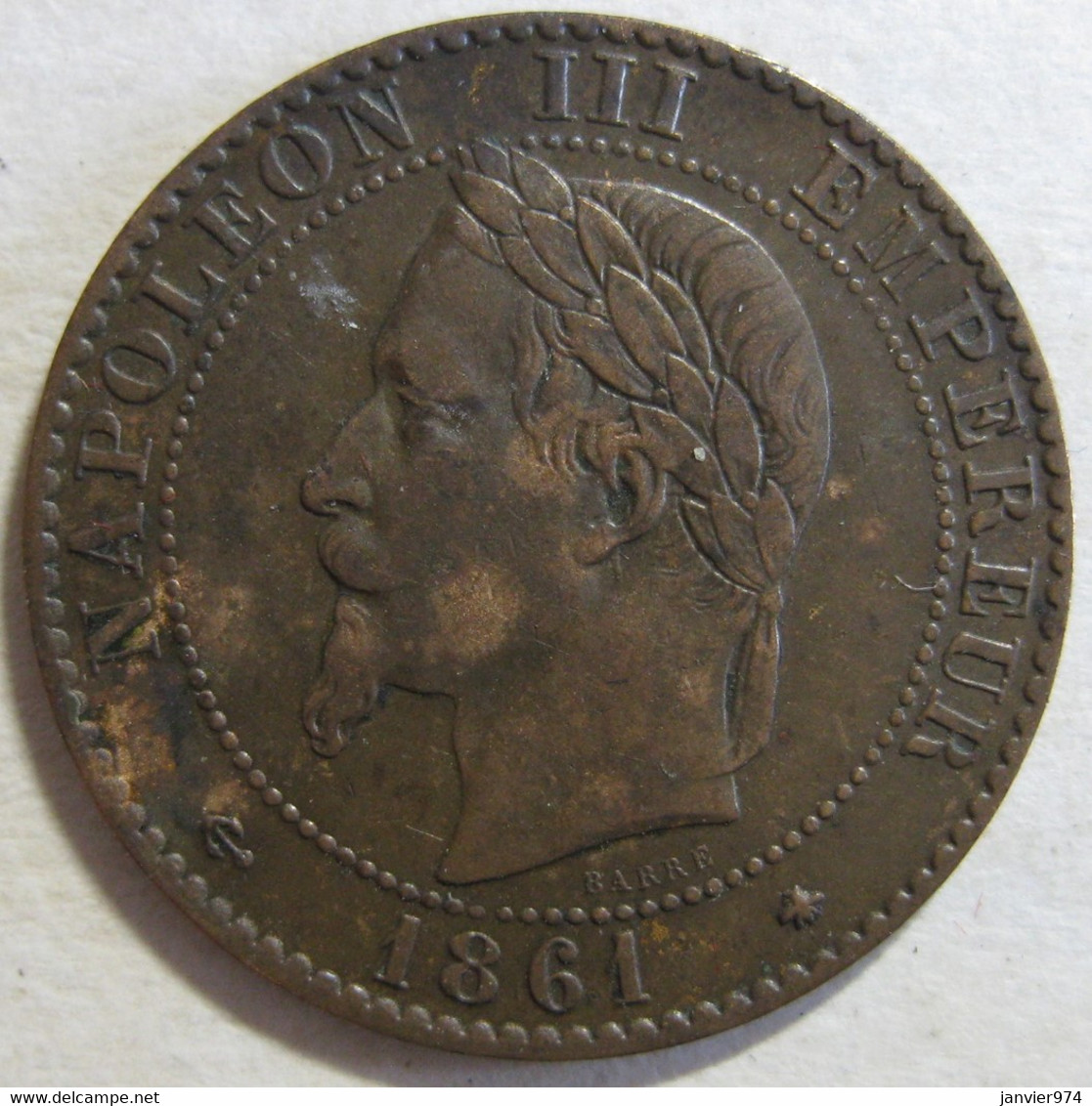 2 Centimes 1861 A Paris , Napoleon III , En Bronze , Gad# 104 - 2 Centimes