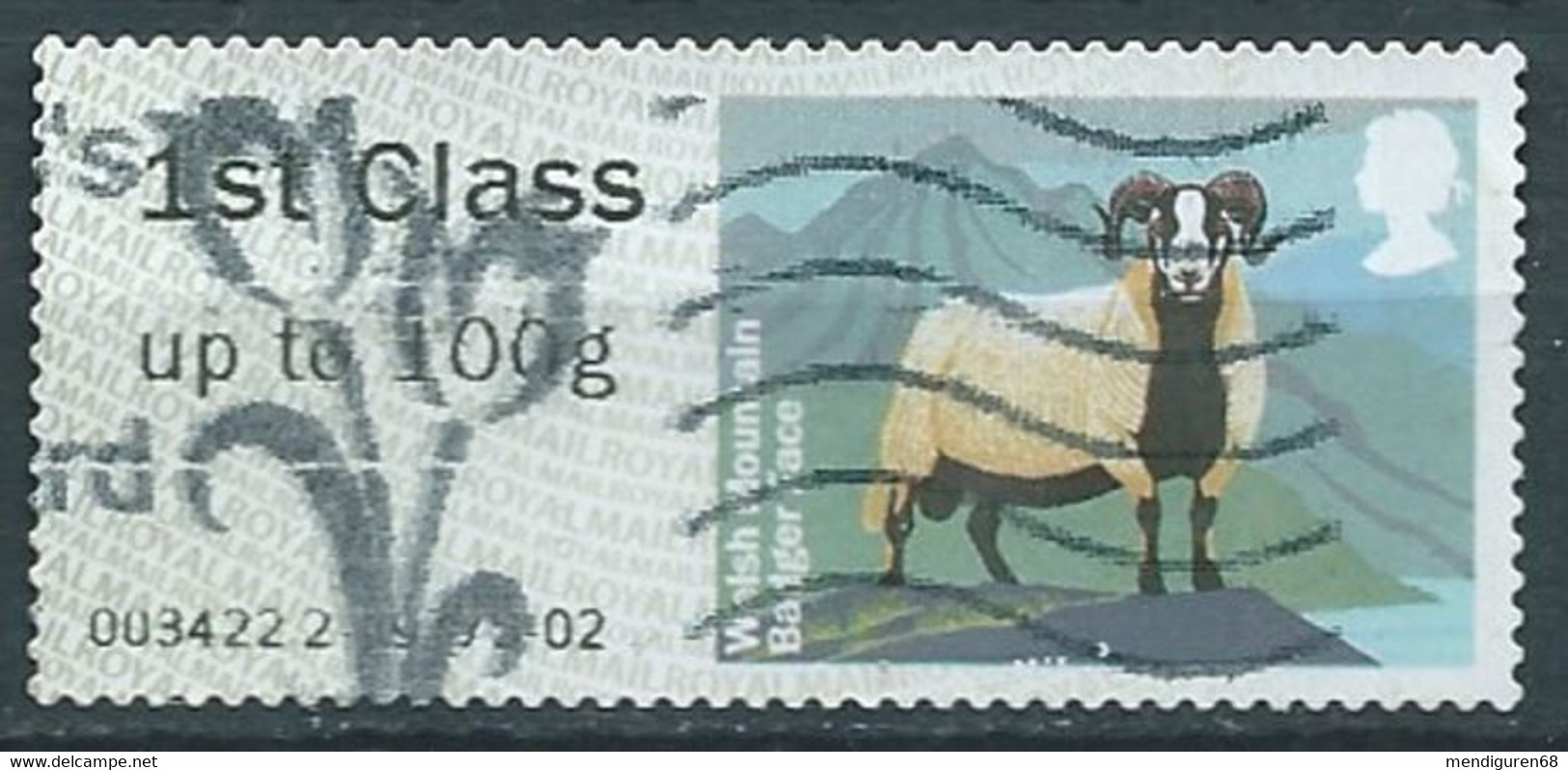 GROSBRITANNIEN GRANDE BRETAGNE GB POST&GO 2012  SHEEP: WELSH MOUNTAIN BADGER FACE FC Up To 20g SG TD 29 MI ATM 27 YT D27 - Post & Go Stamps