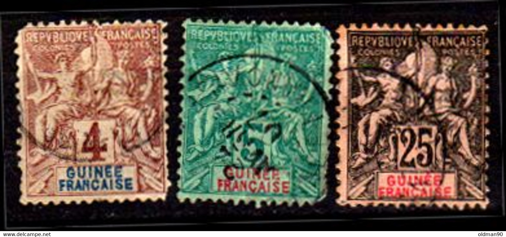 7) French Guinea: Stamps Issued By 1892-1900 (o) Used-Quality And Price In Your Opinion. - Sonstige & Ohne Zuordnung