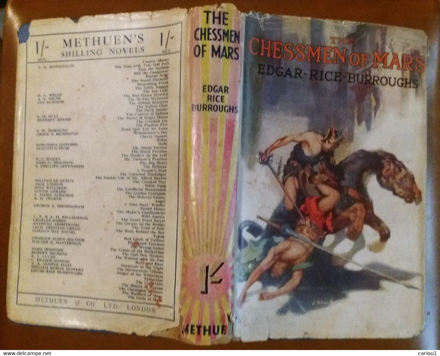 C1 Edgar Rice Burroughs THE CHESSMEN OF MARS Methuen 1935 JAQUETTE Dust Jacket PORT INCLUS France - Science Fiction