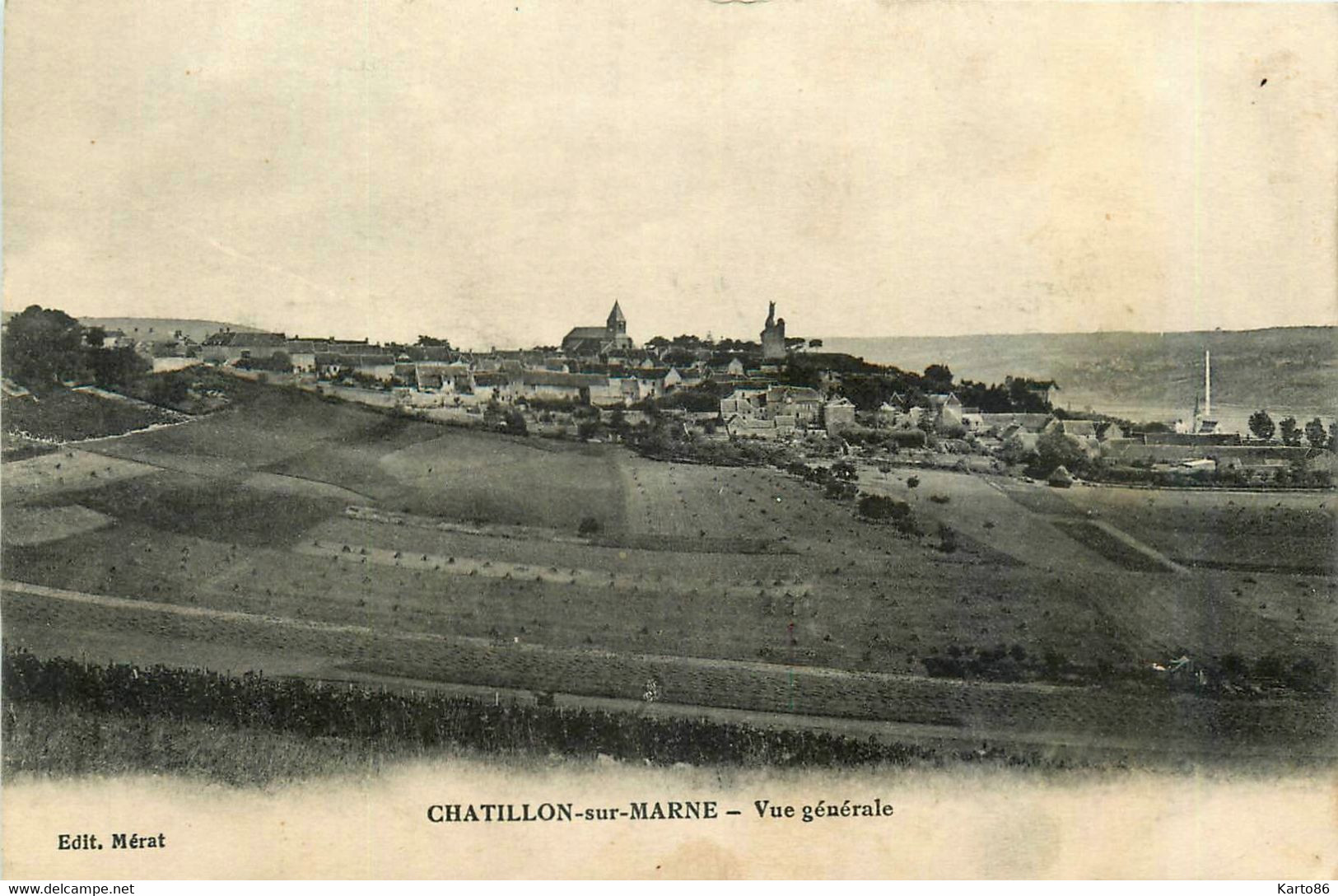 Châtillon Sur Marne * Vue Générale Du Village * Panorama - Châtillon-sur-Marne