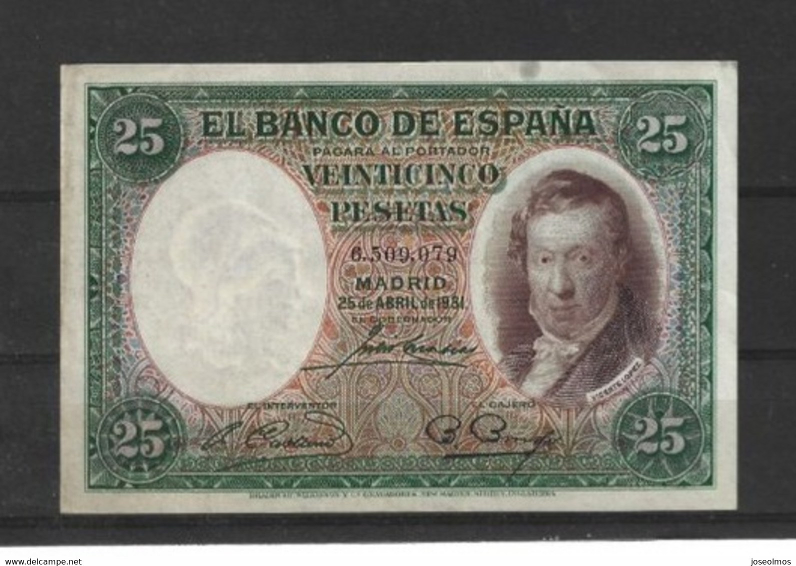 BILLET ESPAGNE 25 PESETAS TB 1931      6.509.079 - 25 Pesetas