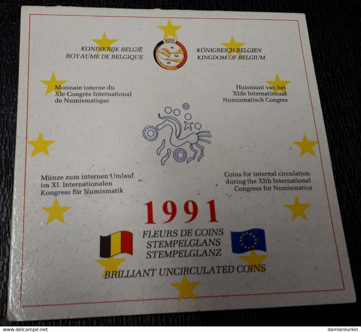 ! PROMO 60€ ! BELGIQUE RARE SET FDC 1991 AVEC 1 2 5 ET 10 ECU DU XI EME CONGRES INTERNATIONAL DE NUMISMATIQUE ! LIRE ! - Ecu