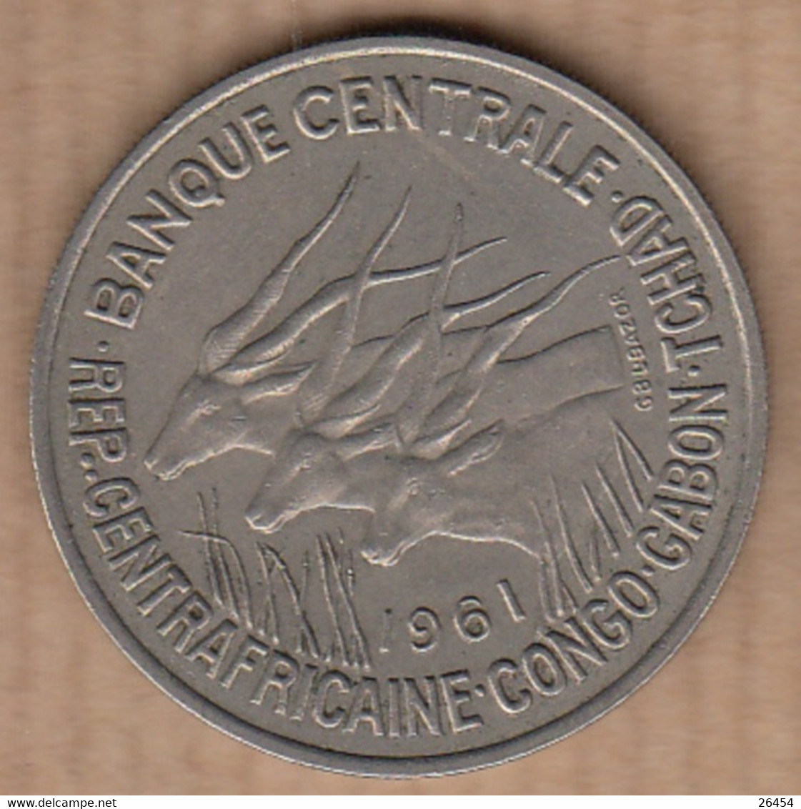BANQUE CENTRALE CENTRAFRICAINE-CONGO-GABON       Pièce De Monnaie  De 50F   Année 1961 - Unclassified