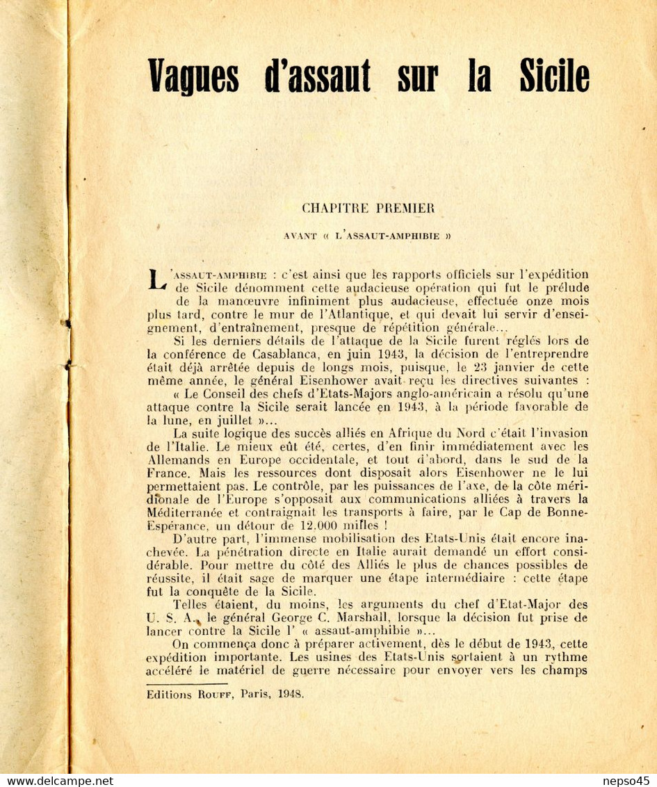 39-45.Vagues D'Assauts Sur La Sicile.esprit De Propagande De Guerre Très Germanophobe.glorification D'exploits - Französisch