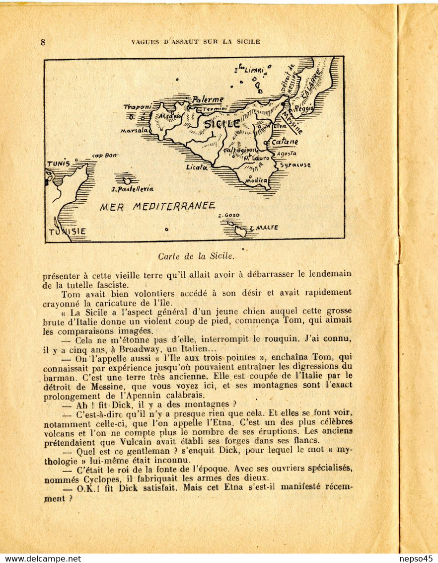 39-45.Vagues D'Assauts Sur La Sicile.esprit De Propagande De Guerre Très Germanophobe.glorification D'exploits - Französisch