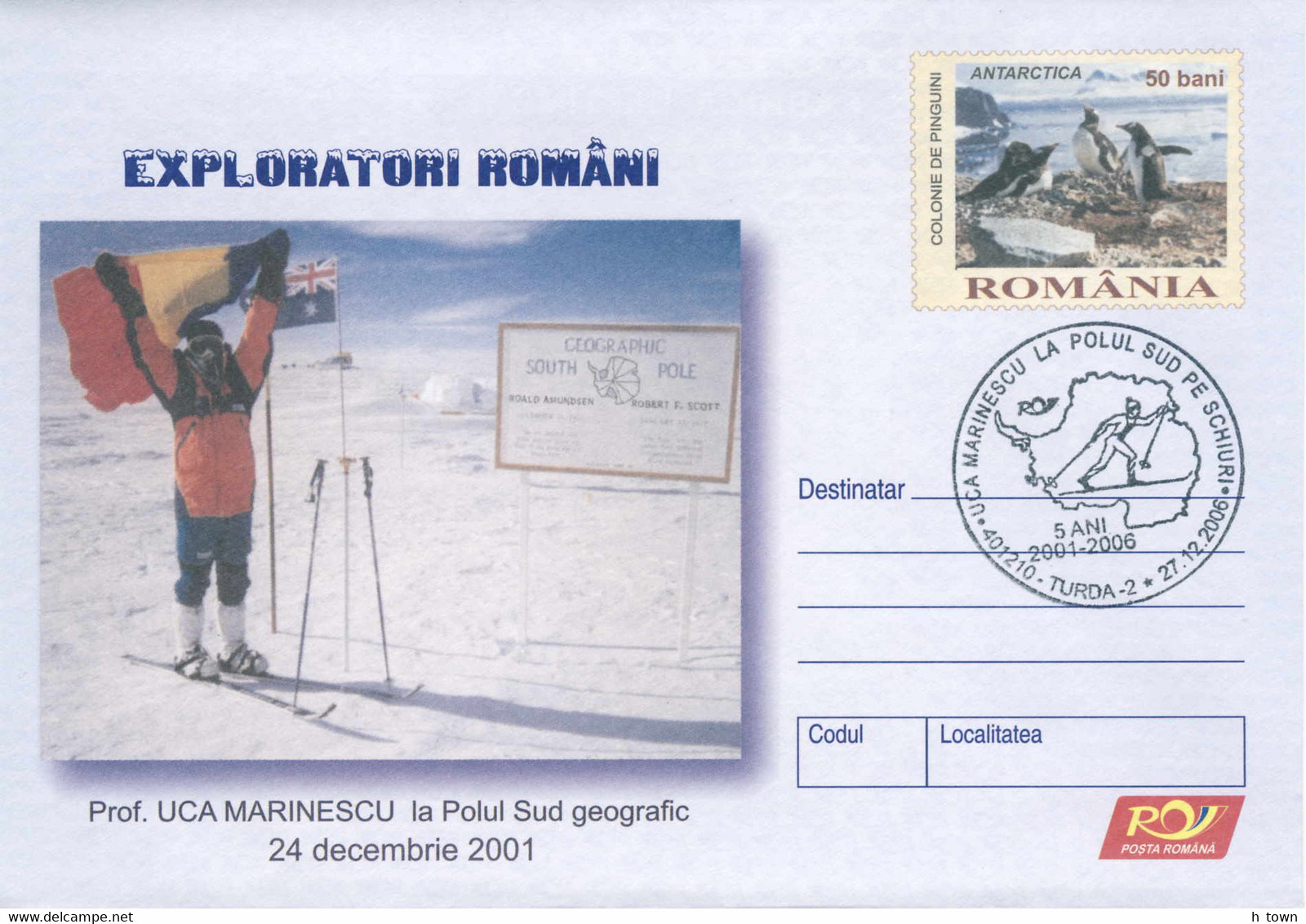 928  Pôle Sud, Manchot Pingouin: PAP 2005 - On Ski To The South Pole. Penguin Antarctica Skier Australian Flag - Antarktischen Tierwelt