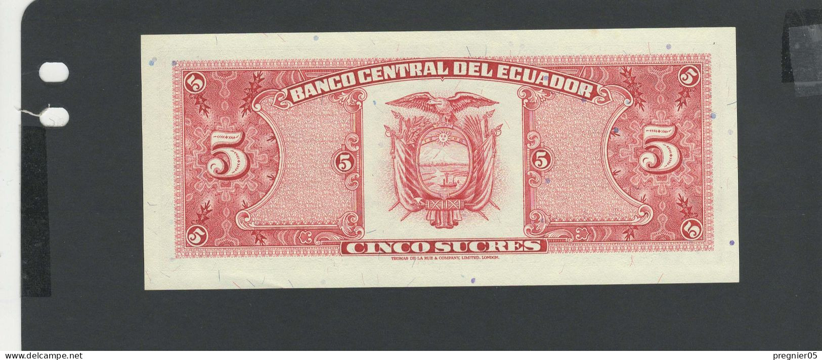 EQUATEUR - LOT 5 Billets SUP-XF à NEUF-UNC