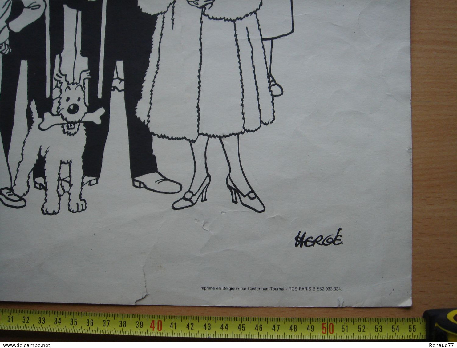 Affiche - Tintin & Milou, Capitaine Haddock, Dupond Et Dupont Ect --- Hergé - Casterman Tournai - 55cm Sur 38cm (RARE) - Plakate & Offsets