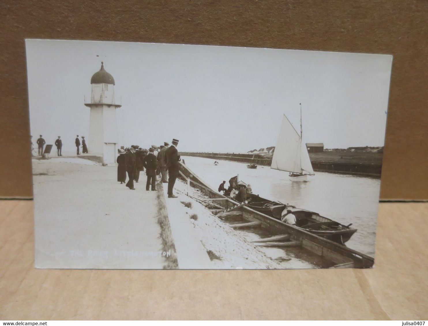 LITTLEHAMPTON (Angleterre) Carte Photo Chenal Phare Animation - Other & Unclassified