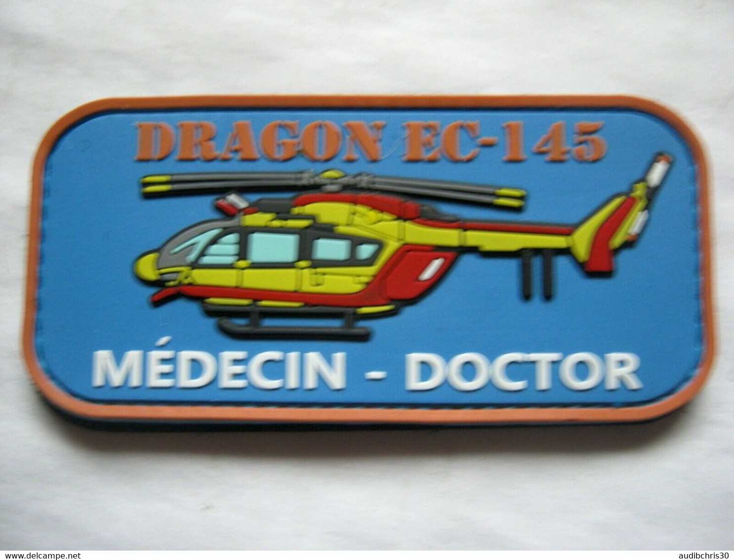 PVC SECURITE CIVILE DRAGON EC-145 HELICOPTERE SCRATCH AU DOS NEUF - Pompiers