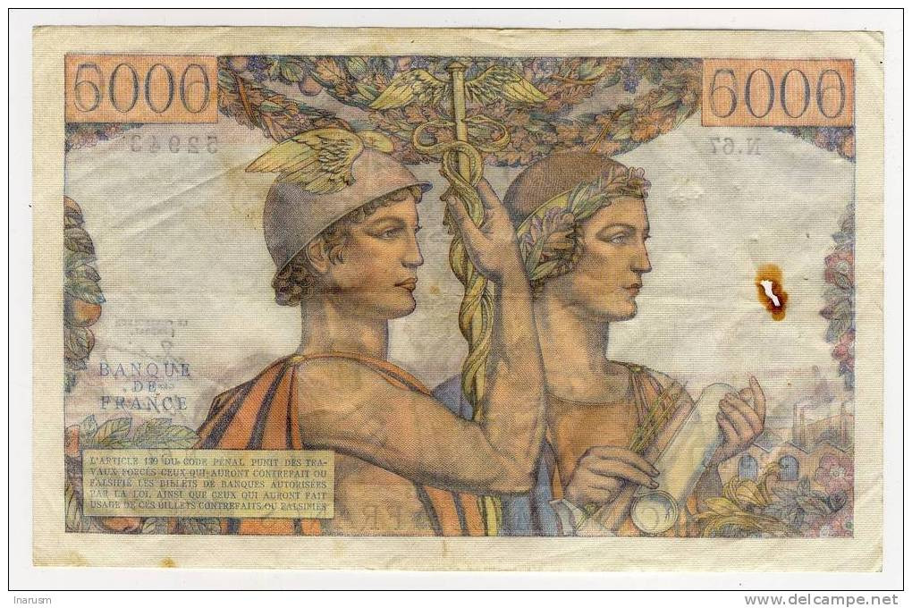 5000 Francs Terre Et Mer - 05/04/1951  -  Alphabet N.67  - Fayette N° 48/4 - 5 000 F 1949-1957 ''Terre Et Mer''