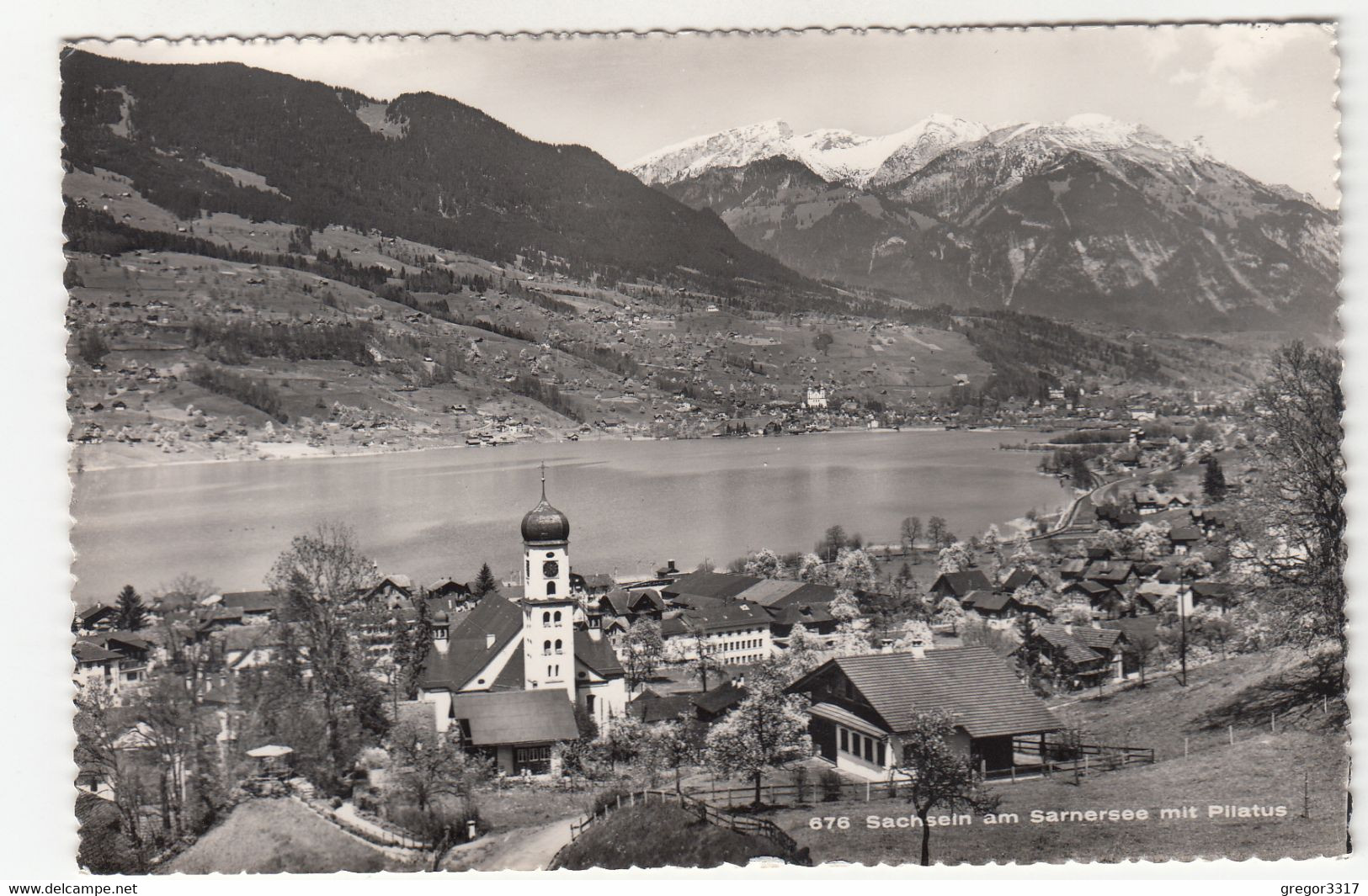 C768) SACHSELN Am SARNERSEE Mit Pilatus - KIRCHE Straße Häuser ALT ! - Sachseln