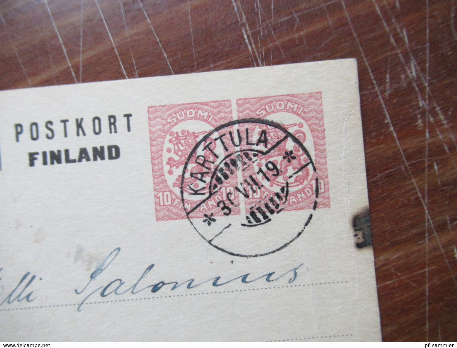 Finnland Wappenlöwe ab 1918 bis 1920er Jahre Ganzsachen kleines Lot mit 6 Stück / verschiedene Stempel