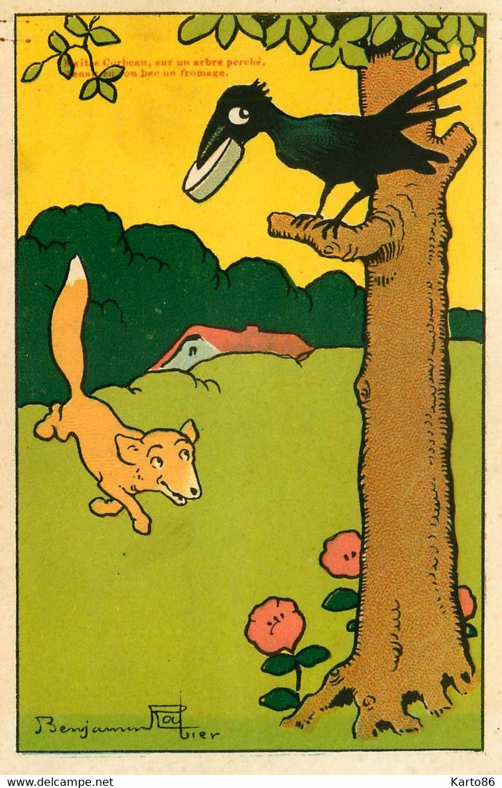 Benjamin RABIER * Série Complète De 6 CPA Illustrateur Rabier * Le Corbeau Et Le Renard * Fables De La Fontaine Fable - Rabier, B.