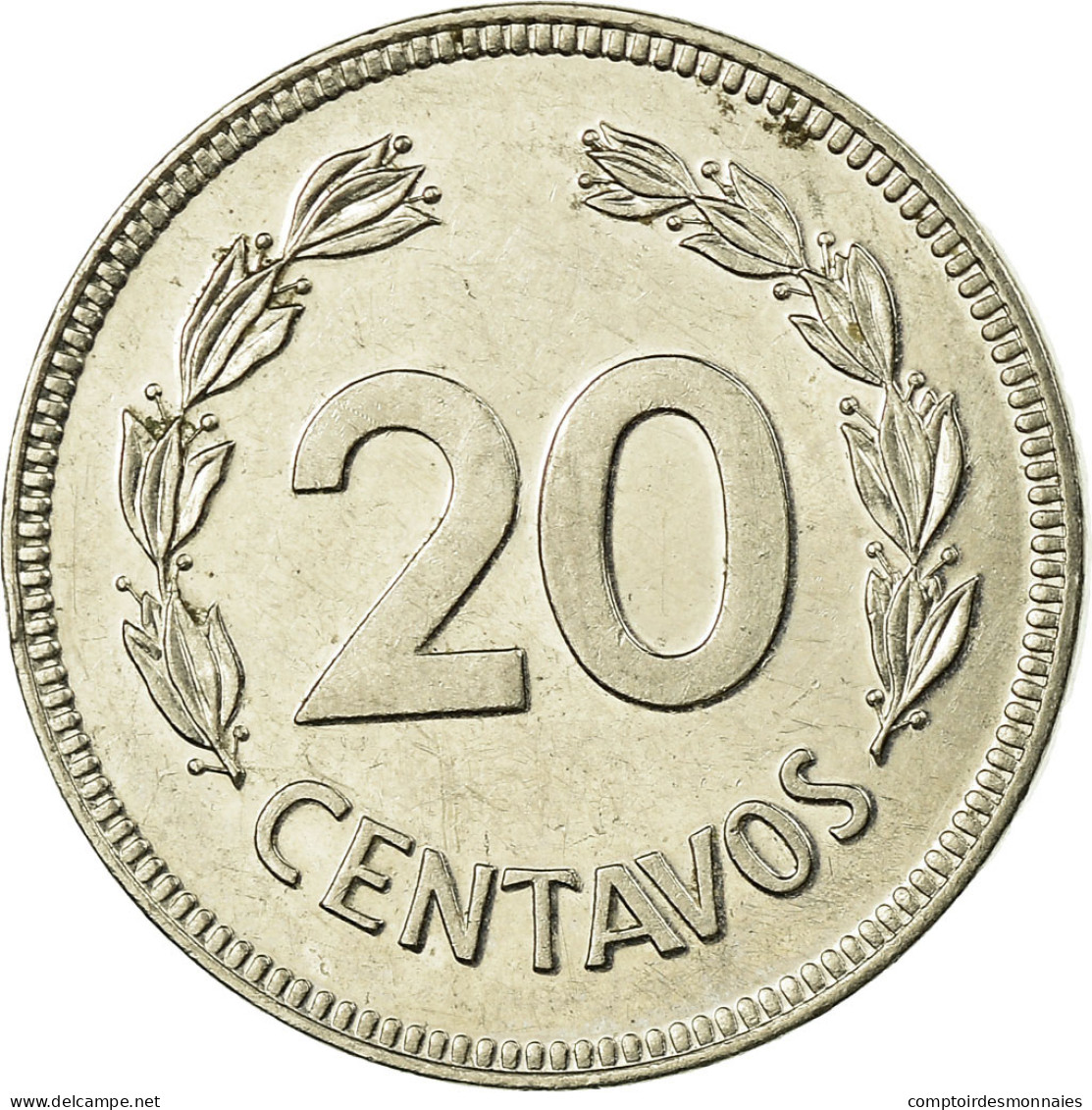 Monnaie, Équateur, 20 Centavos, 1981, TTB, Nickel Plated Steel, KM:77.2a - Ecuador