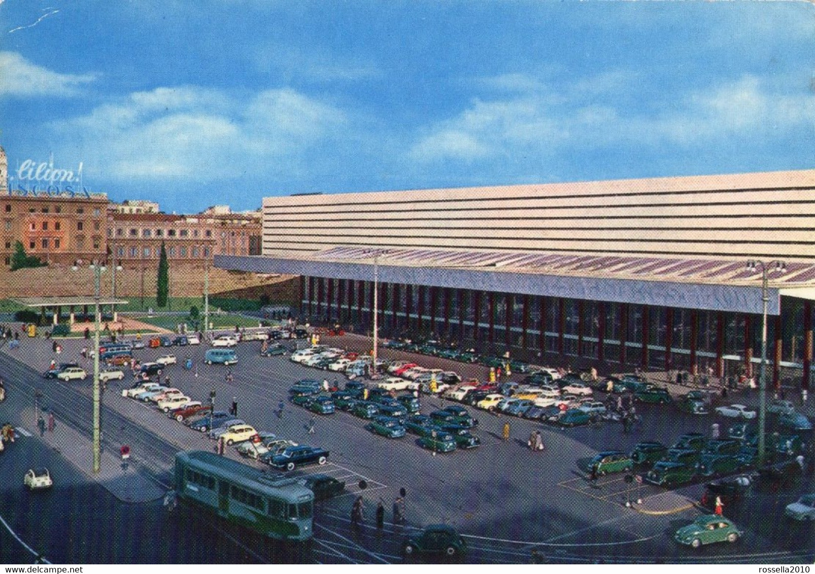 CARTOLINA Automobili 1972 ITALIA ROMA STAZIONE TERMINI Italy Rome Railway Station Cars Postcard Italien Ansichtskarten - Stazione Termini