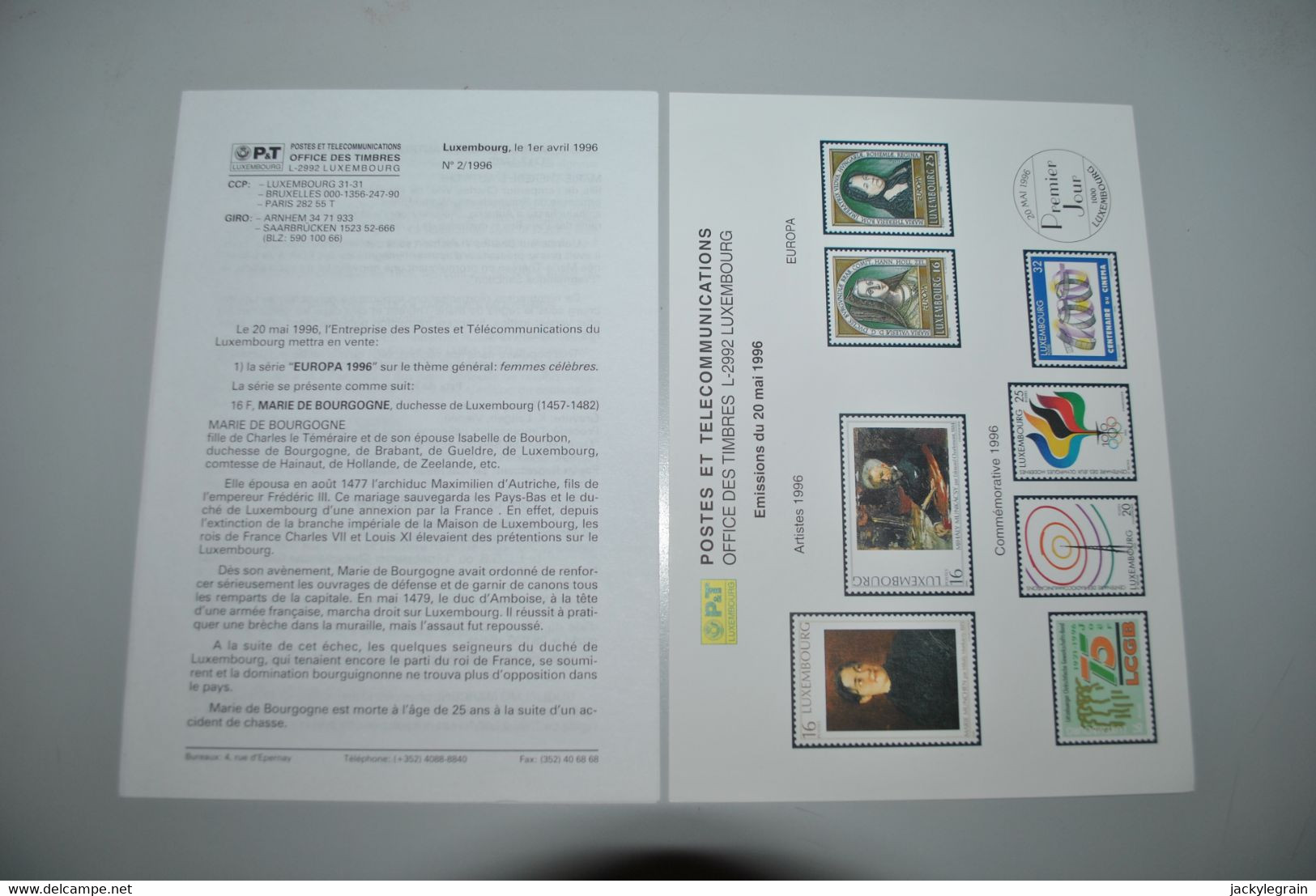 Luxembourg 1996/98 Feuillets Postes Reproductions Envoi Bpost Belgique : 2 € Europe : 5 € - Autres & Non Classés