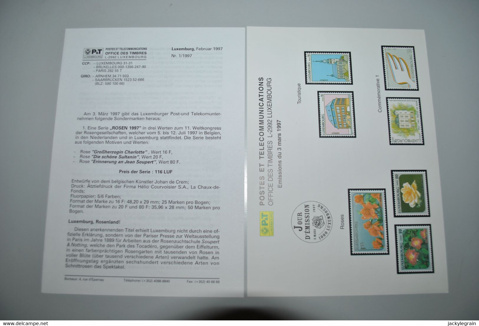 Luxembourg 1996/98 Feuillets Postes Reproductions Envoi Bpost Belgique : 2 € Europe : 5 € - Sonstige & Ohne Zuordnung