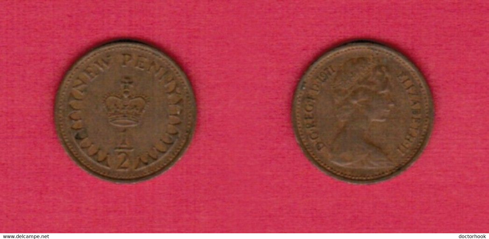 GREAT BRITAIN  1/2 NEW PENNY 1971 (KM # 914) #6869 - 1/2 Penny & 1/2 New Penny