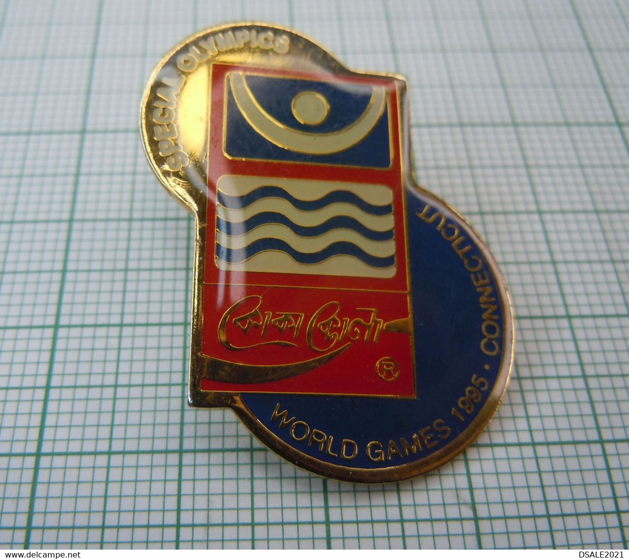 Special Olympics 1995 World Games Swim Swimming Bangladesh COCA-COLA, Coca-Cola Sponsor Lapel Pin Badge (ds786) - Zwemmen